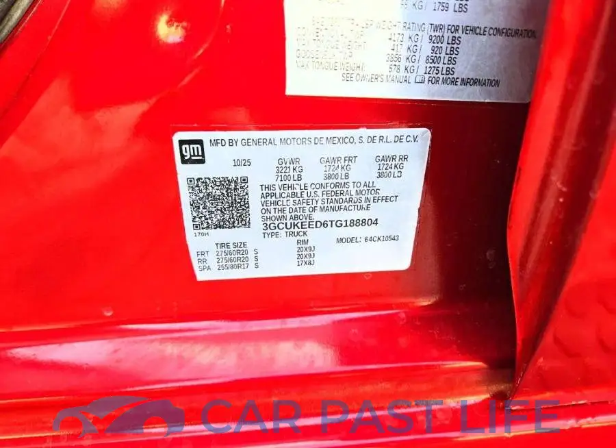 3GCUKEED6TG188804# 10