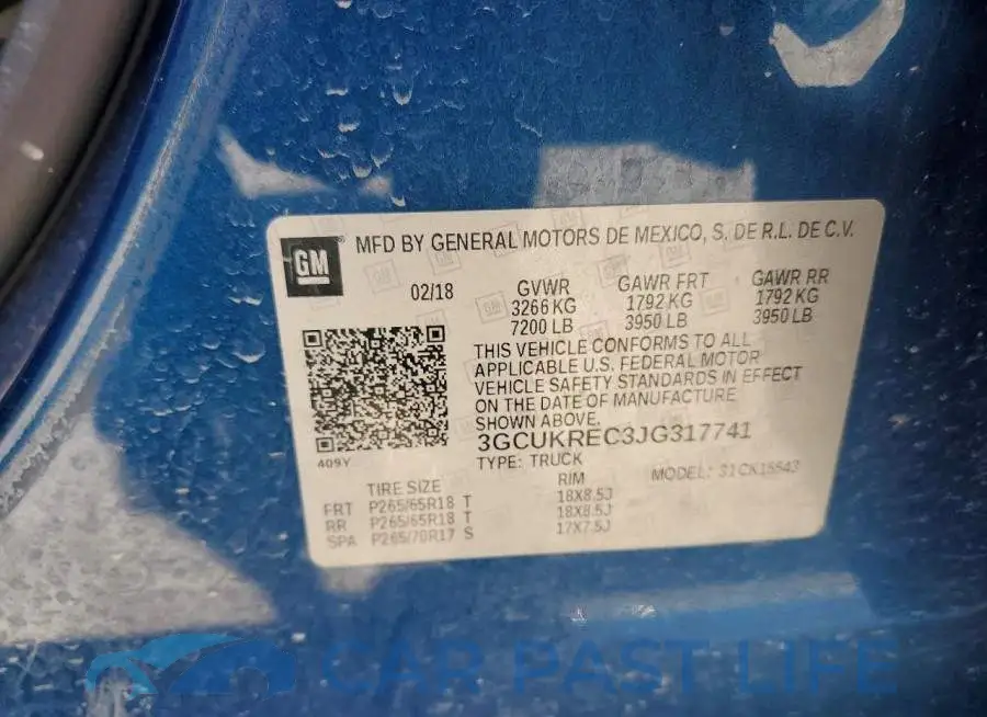 3GCUKREC3JG317741# 12