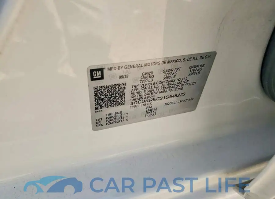 3GCUKREC3JG545223# 12