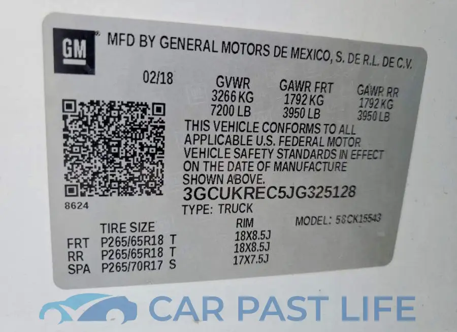 3GCUKREC5JG325128# 12