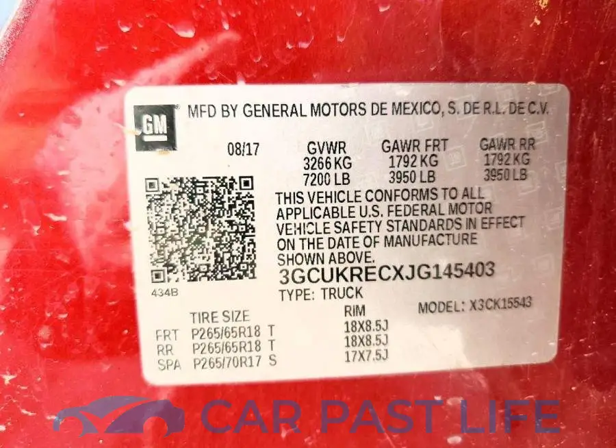 3GCUKRECXJG145403# 13