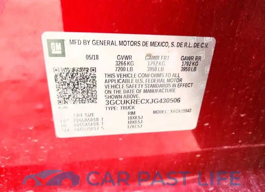 3GCUKRECXJG430506# 12