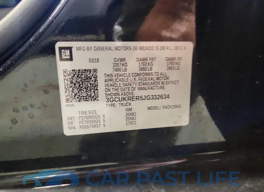 3GCUKRER5JG332634# 12