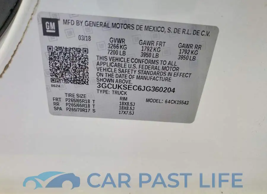 3GCUKSEC6JG360204# 12