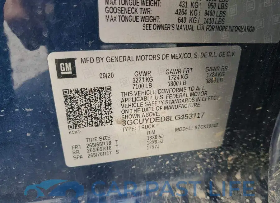3GCUYDED8LG453117# 12