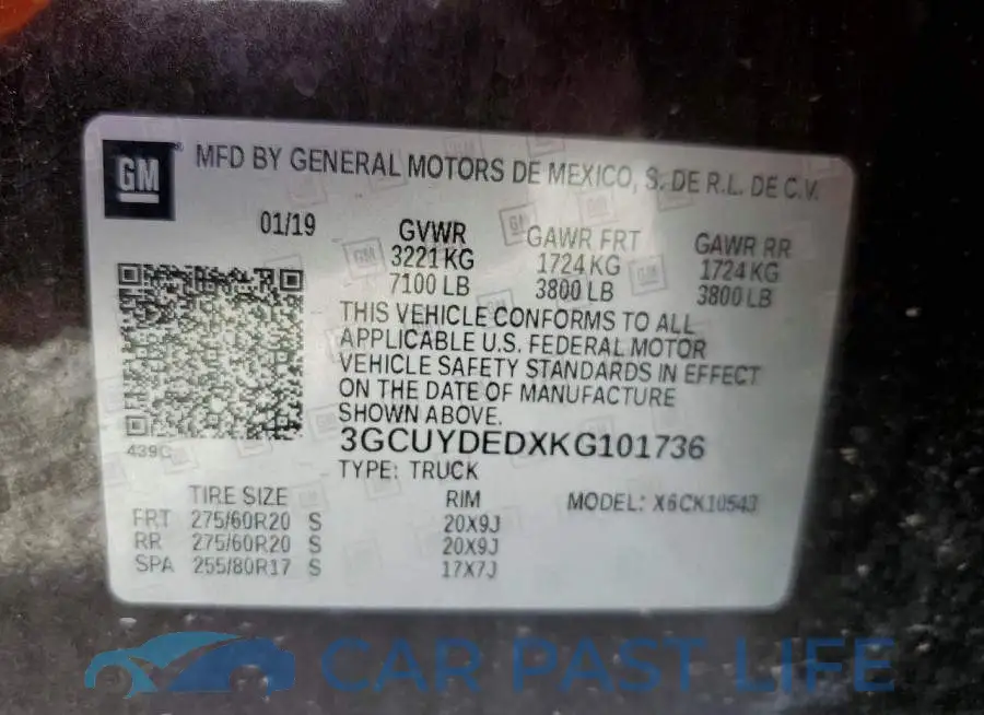 3GCUYDEDXKG101736# 12
