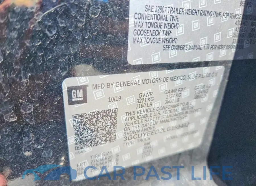 3GCUYEED2LG159492# 12