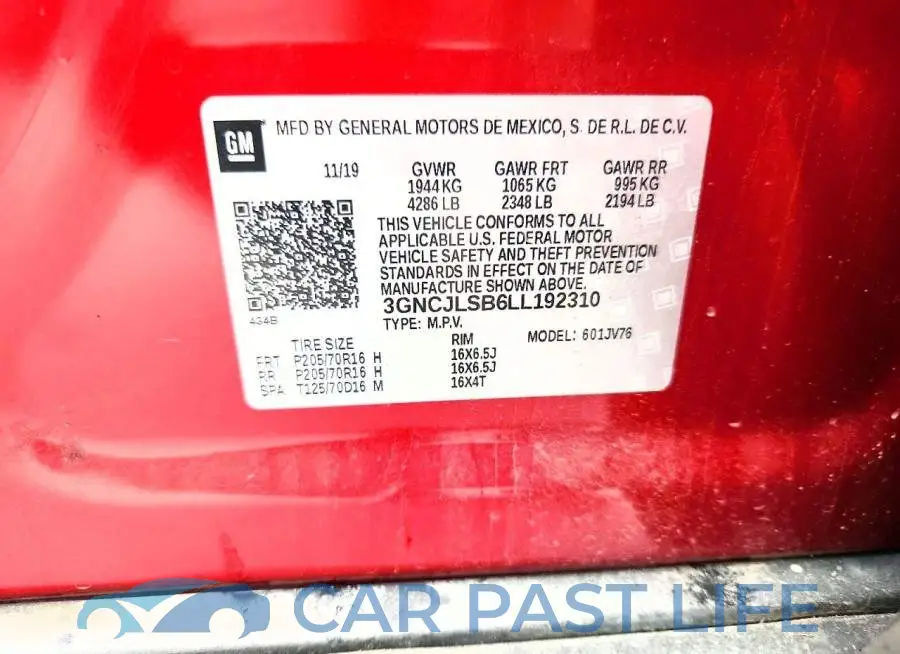 3GNCJLSB6LL192310# 13