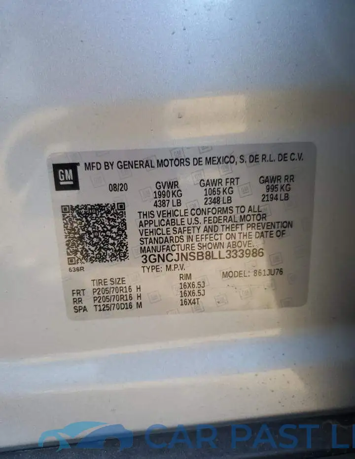 3GNCJNSB8LL333986# 13