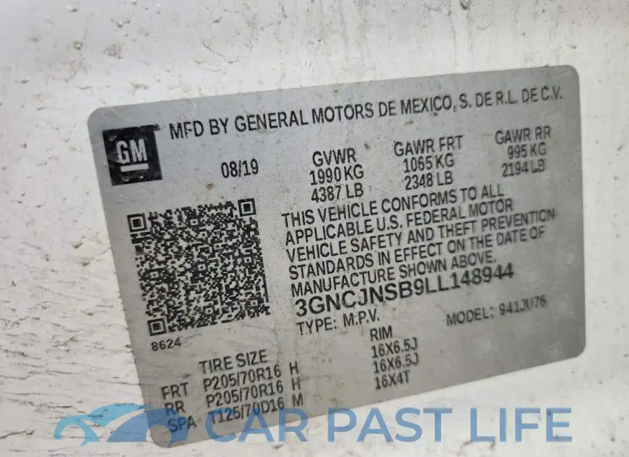 3GNCJNSB9LL148944# 13