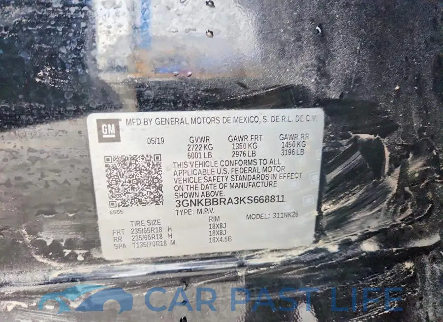 3GNKBBRA3KS668811# 14