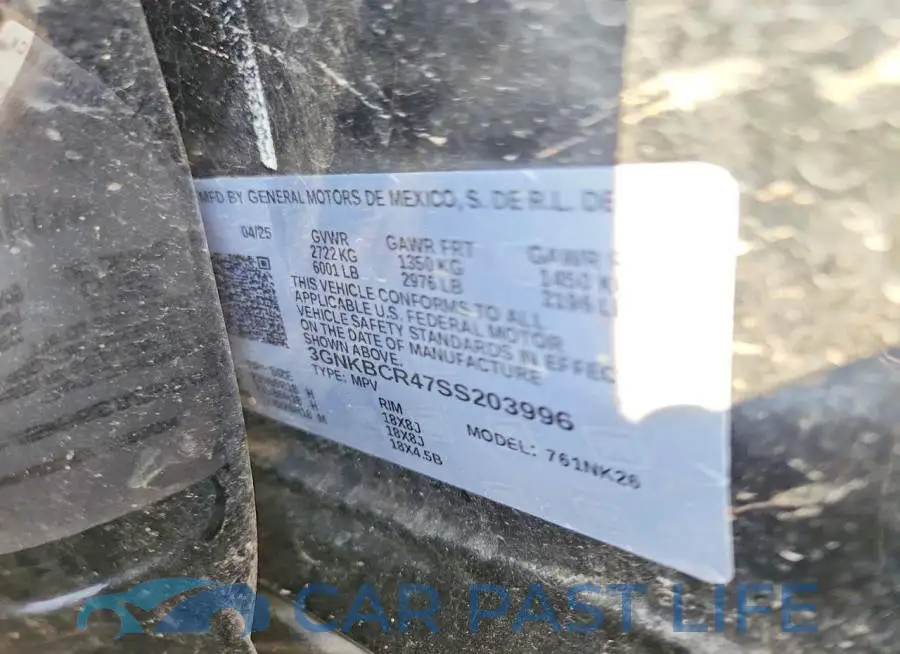 3GNKBCR47SS203996# 13