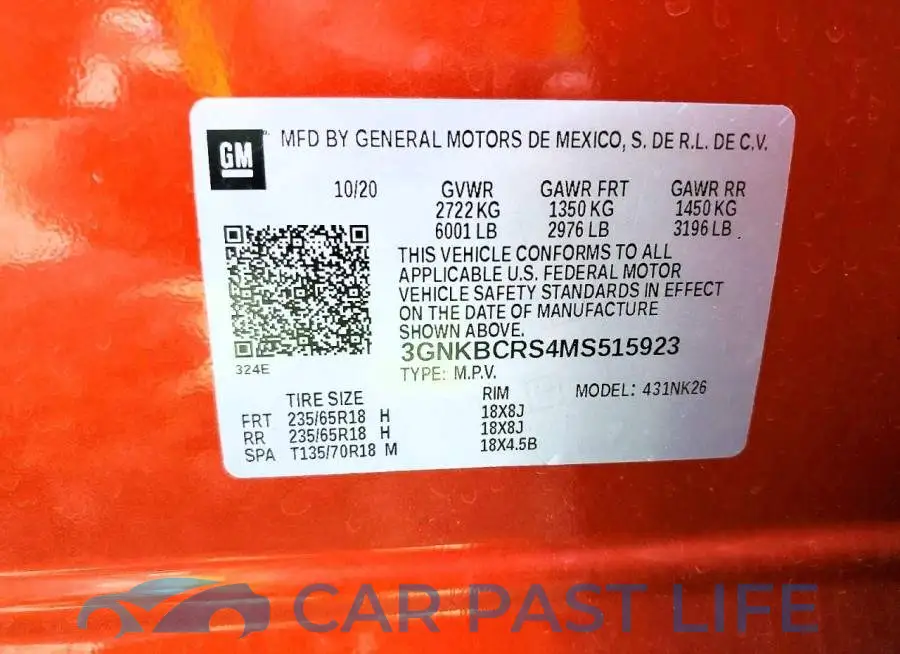 3GNKBCRS4MS515923# 12