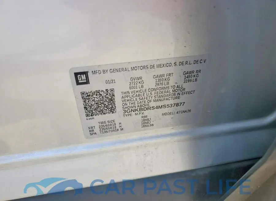3GNKBDRS4MS537877# 13