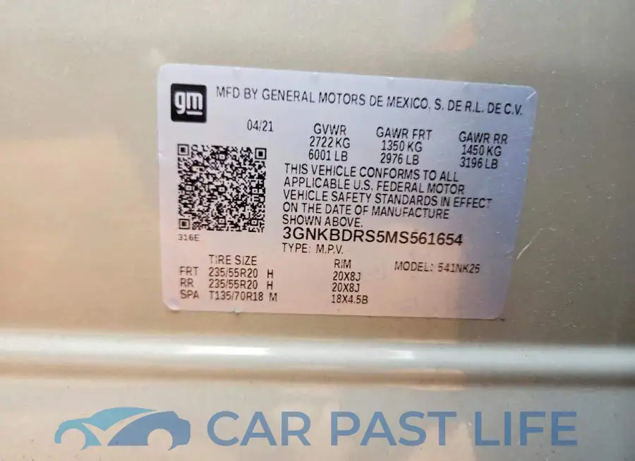 3GNKBDRS5MS561654# 13