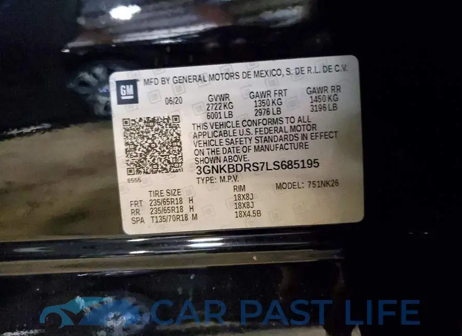 3GNKBDRS7LS685195# 12