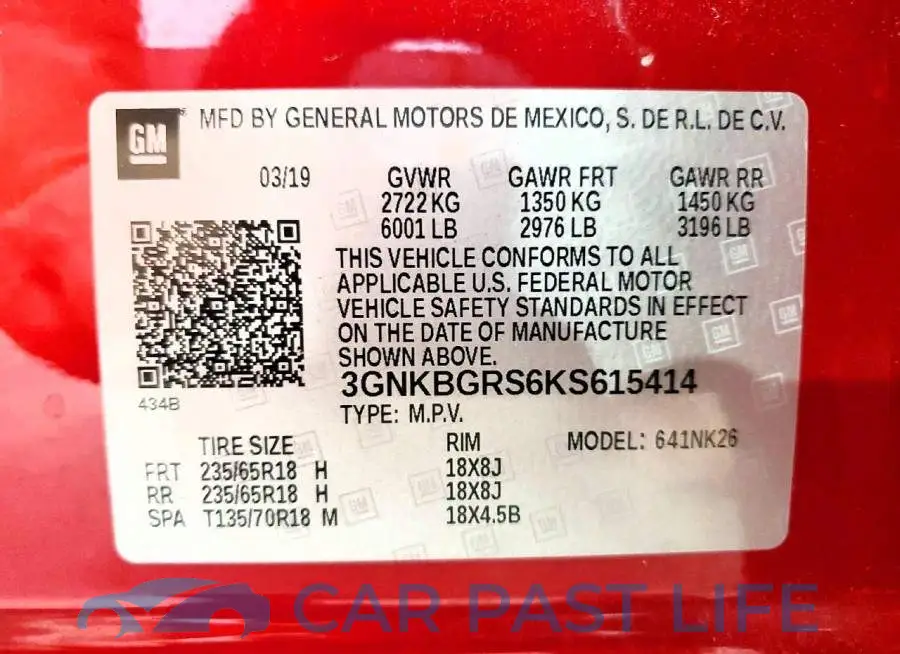 3GNKBGRS6KS615414# 13