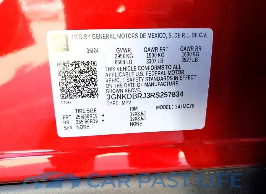 3GNKDBRJ3RS257834# 14