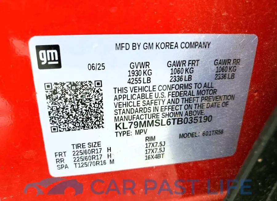KL79MMSL6TB035190# 12
