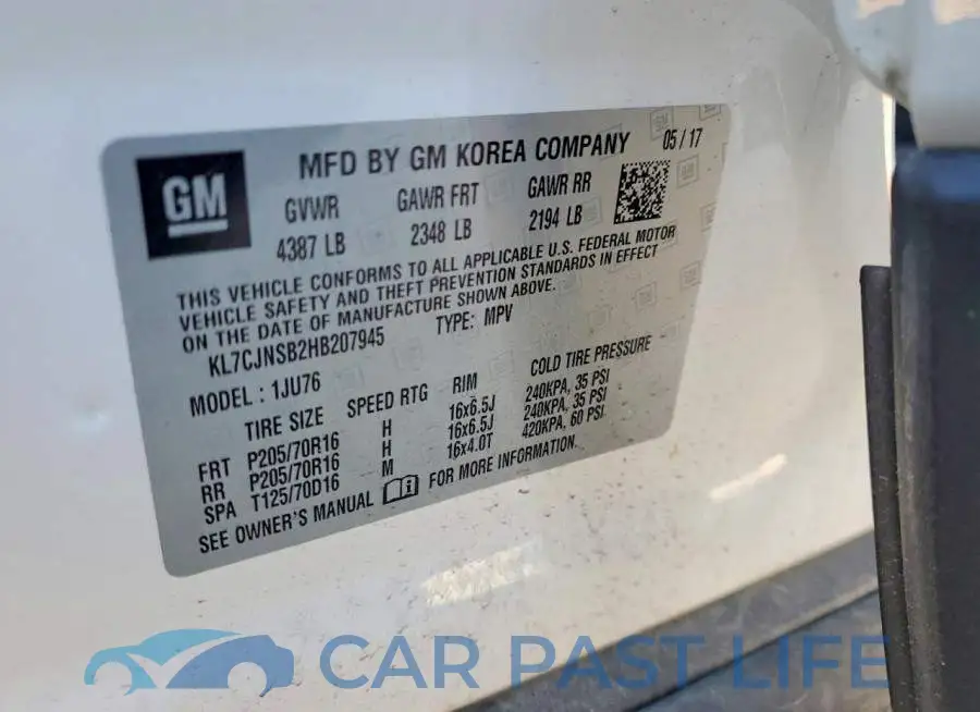 KL7CJNSB2HB207945# 13