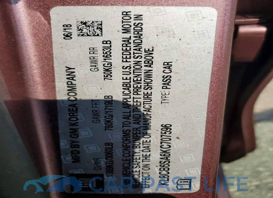 KL8CB6SA6KC707596# 12