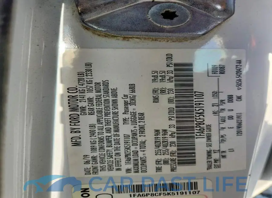 1FA6P8CF5K5191107# 13