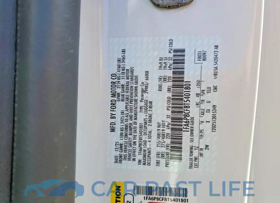 1FA6P8CF8T5401801# 12