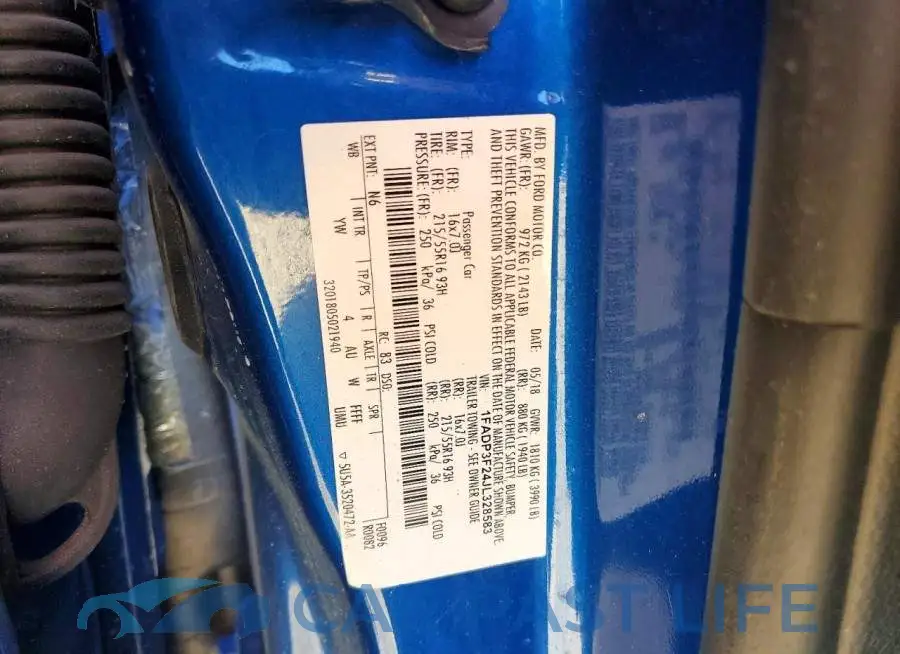 1FADP3F24JL328583# 12