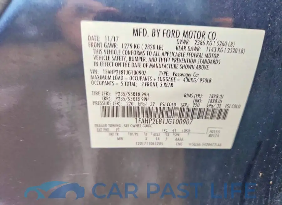 1FAHP2E81JG100907# 12