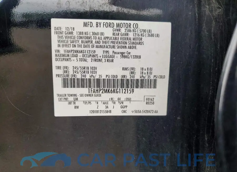 1FAHP2MK6KG112159# 12