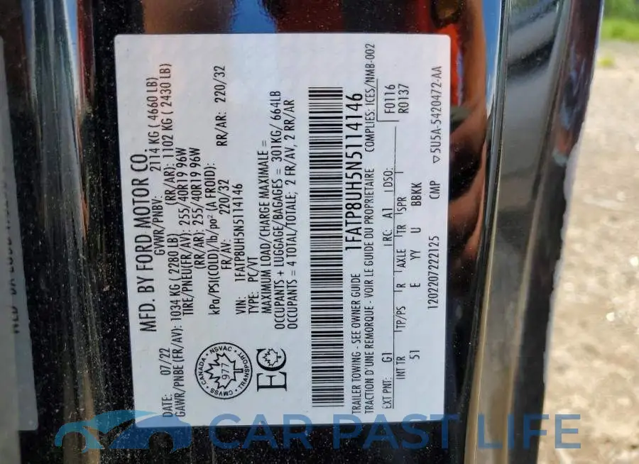 1FATP8UH5N5114146# 13