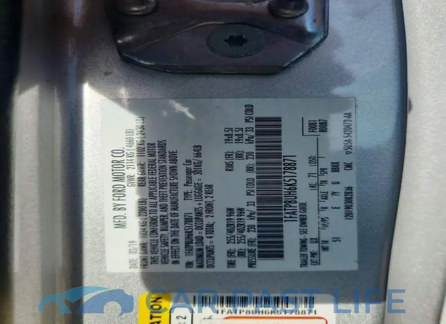 1FATP8UH6K5178871# 12