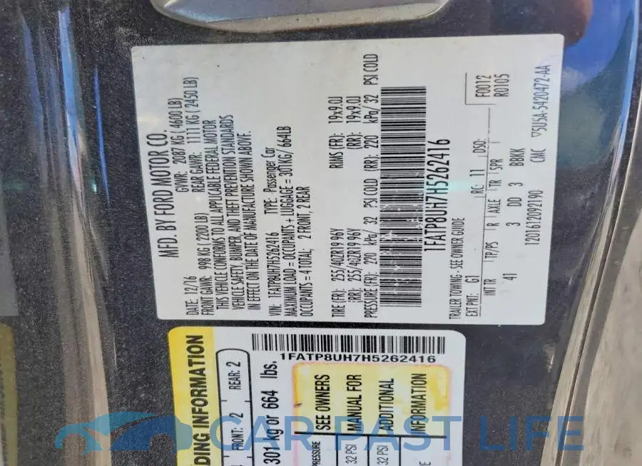 1FATP8UH7H5262416# 12