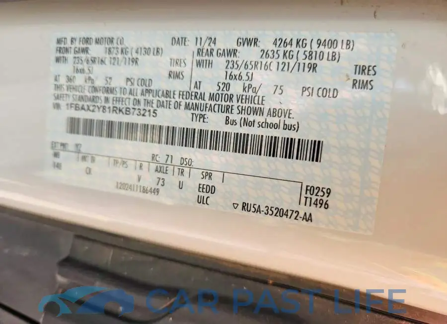 1FBAX2Y81RKB73215# 13