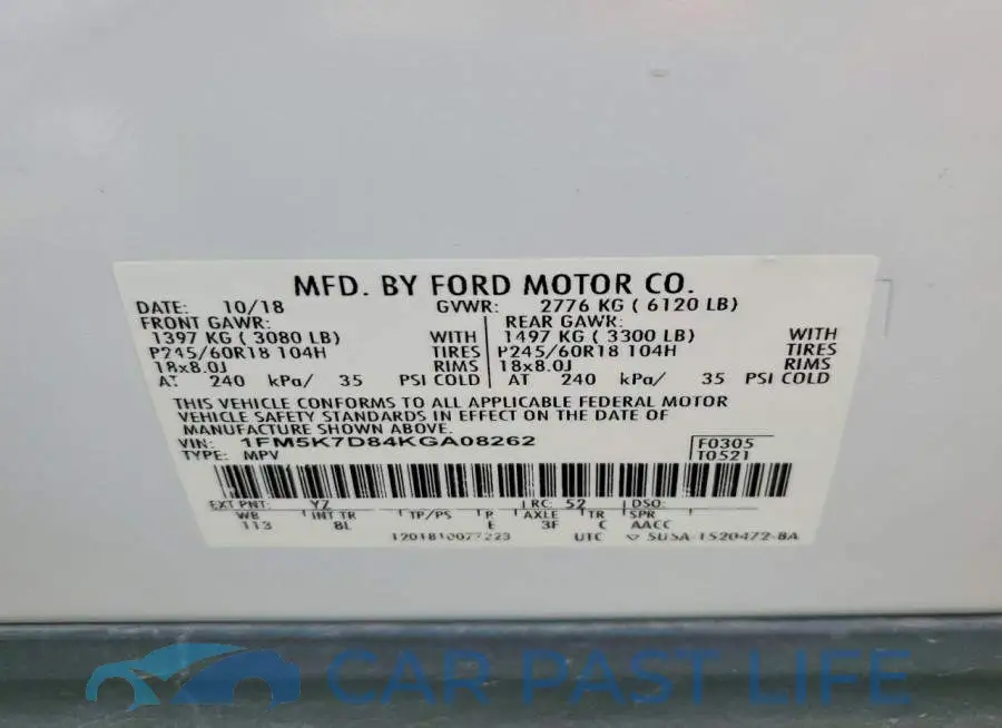 1FM5K7D84KGA08262# 13