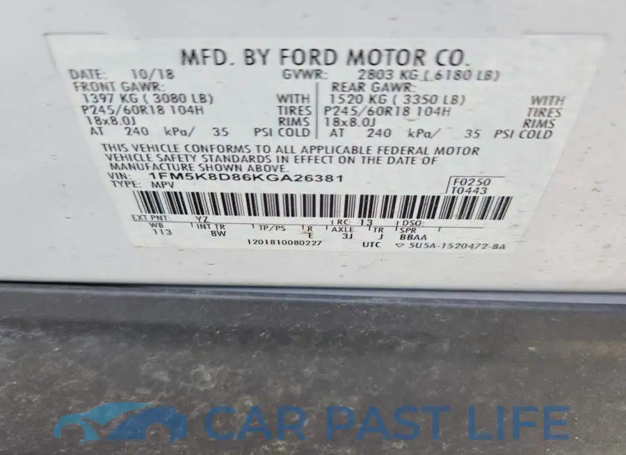 1FM5K8D86KGA26381# 13