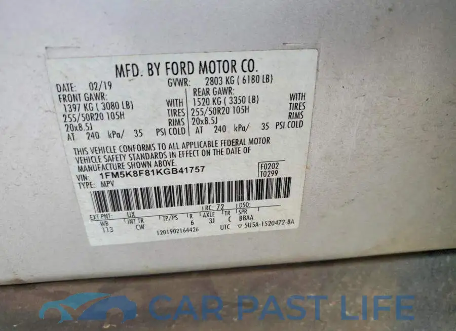 1FM5K8F81KGB41757# 13
