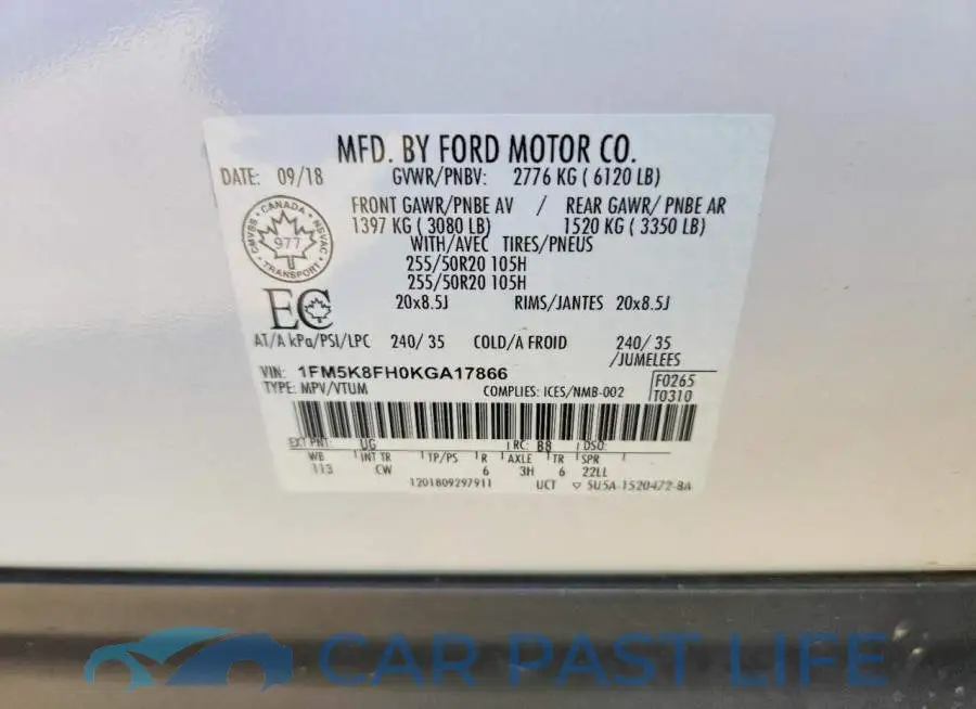 1FM5K8FH0KGA17866# 13