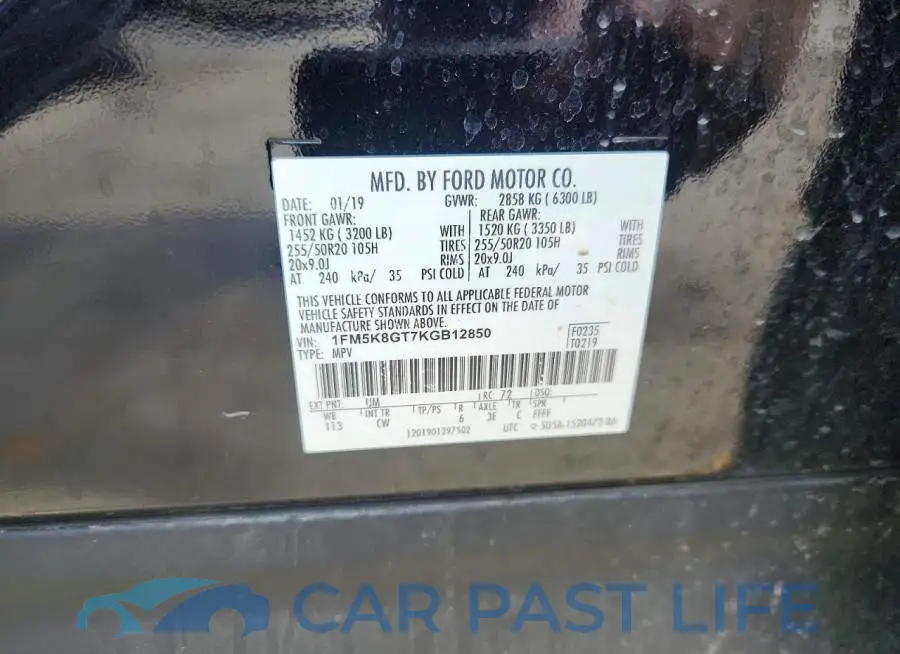 1FM5K8GT7KGB12850# 14