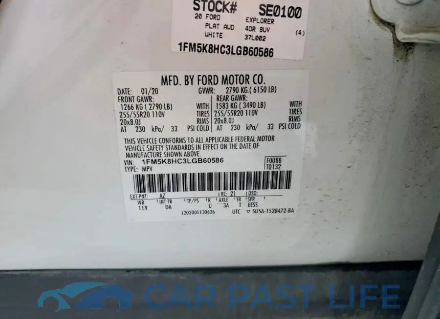1FM5K8HC3LGB60586# 12
