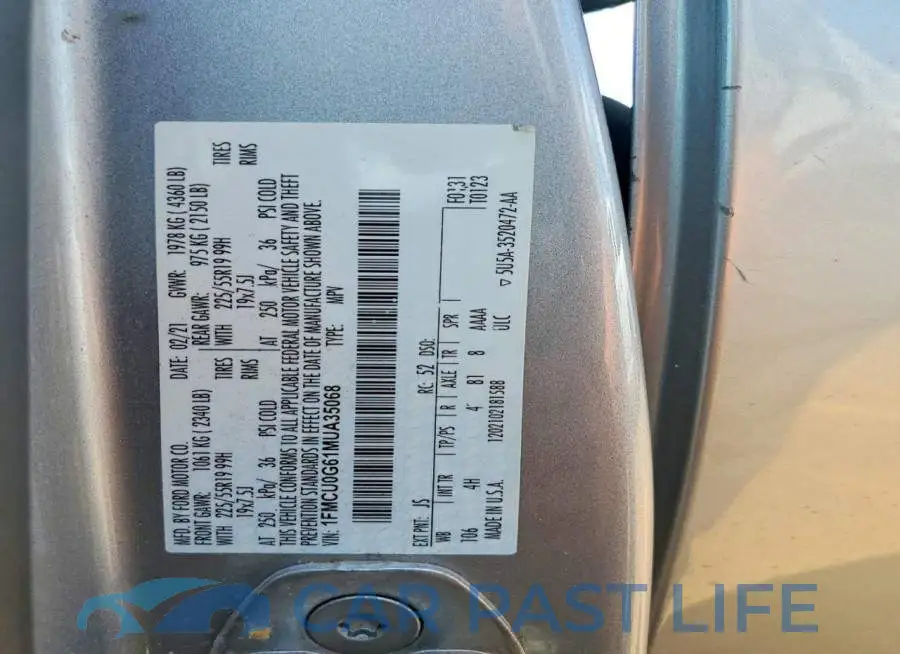 1FMCU0G61MUA35068# 12