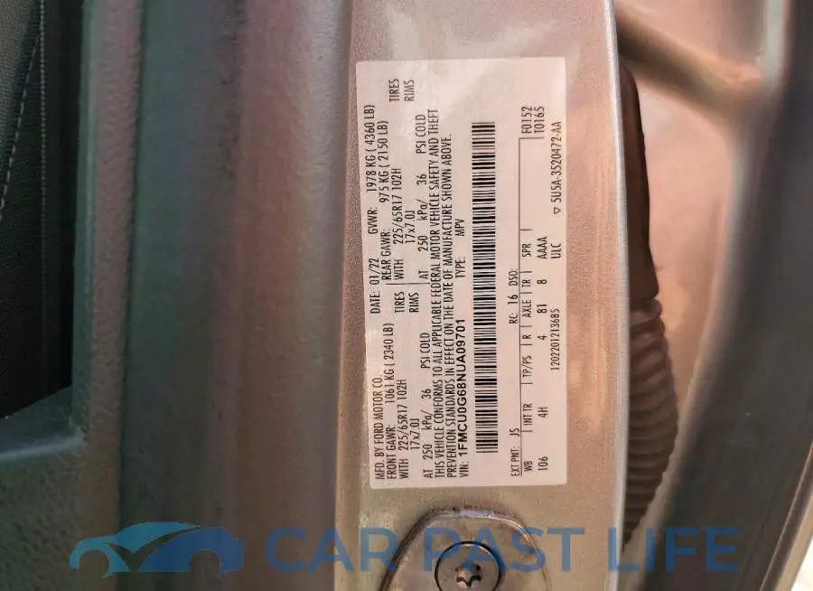 1FMCU0G68NUA09701# 14