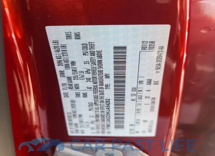 1FMCU0GD5KUA54282# 13