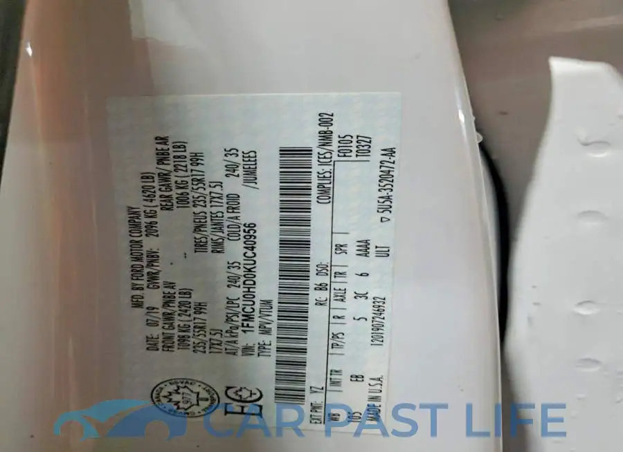 1FMCU0HD0KUC40956# 13