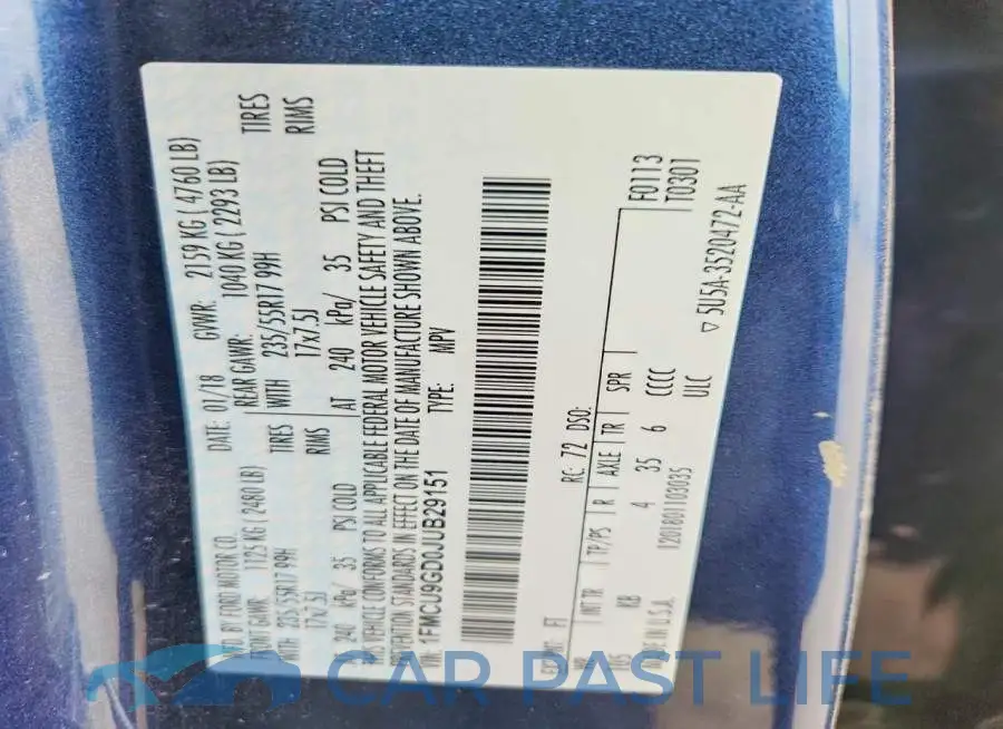 1FMCU9GD0JUB29151# 13