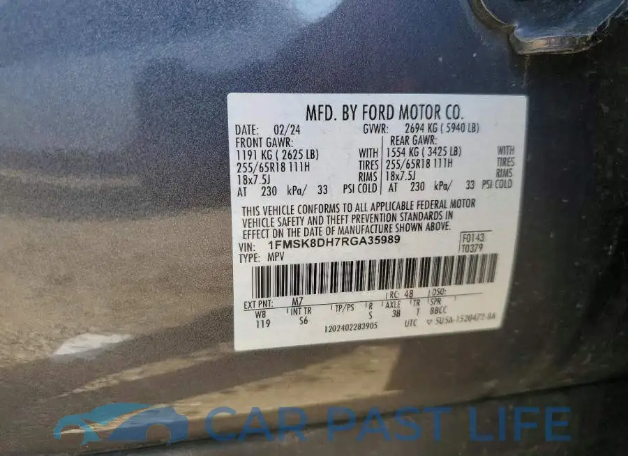 1FMSK8DH7RGA35989# 13