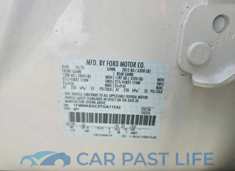1FMWK8GC9TGA11542# 13