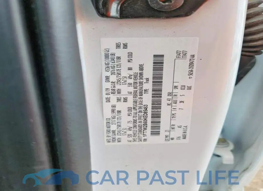 1FT7W2B60KED85463# 12