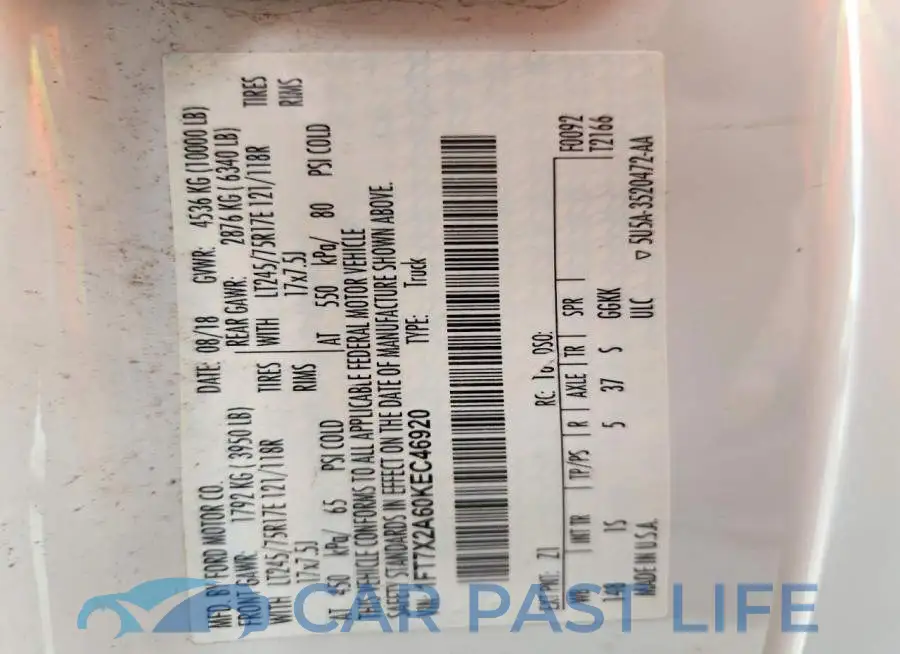 1FT7X2A60KEC46920# 12