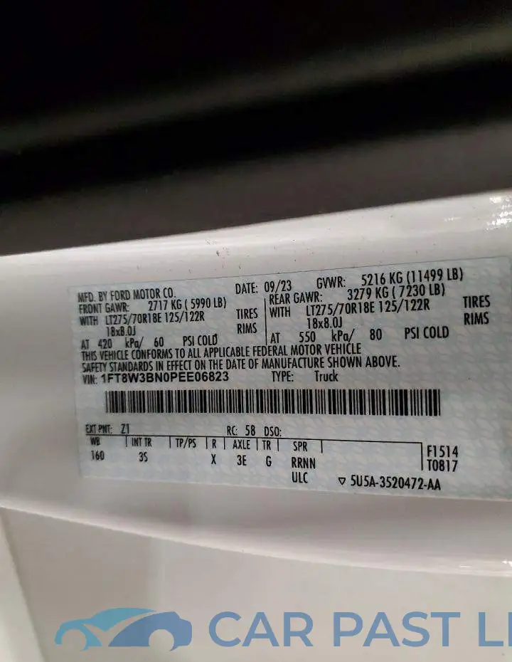 1FT8W3BN0PEE06823# 12